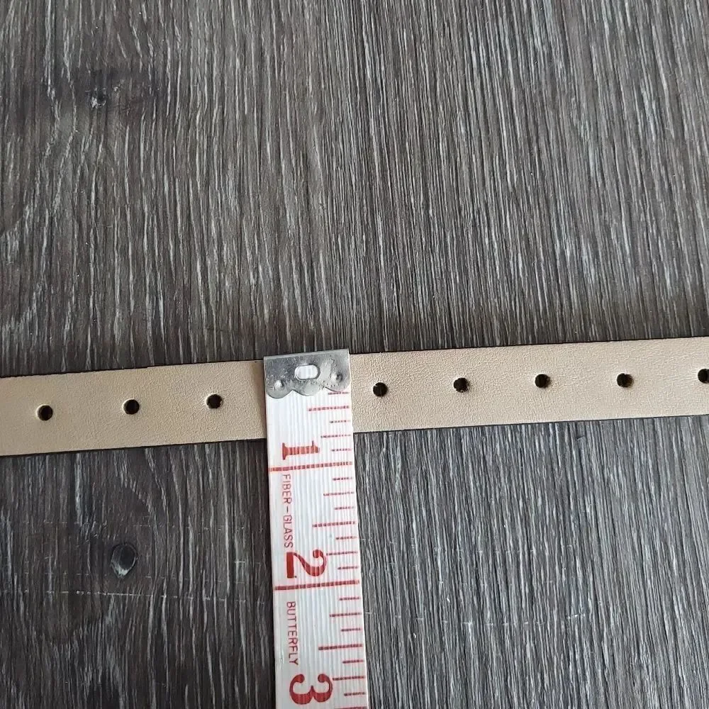 Steve Madden Tan Perforated Skinny Belt Large